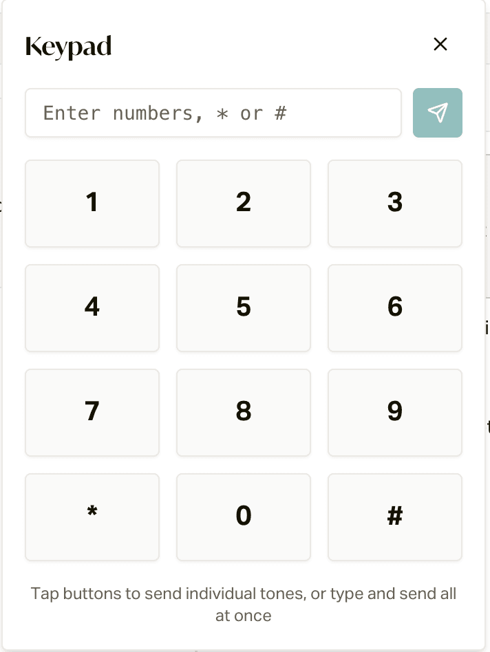 The in-call keypad