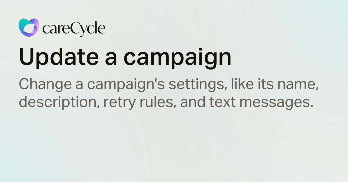 Update a campaign